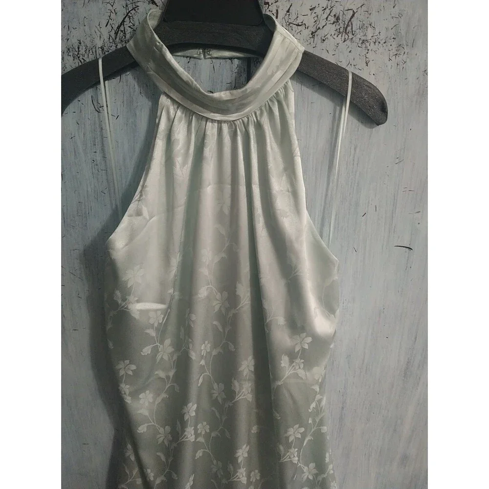 Badgley Mischka Sleeveless dress Nwt Size 14 Green Boho Feminine Cottage Core - Picture 5 of 12